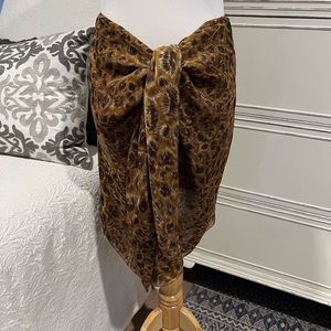 Emanuel Ungaro Silk Animal Print Tie Skirt